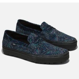 Vans Velvet Paisley Unisex Navy Multi Sneakers Sz W 6.5 M 5 NEW